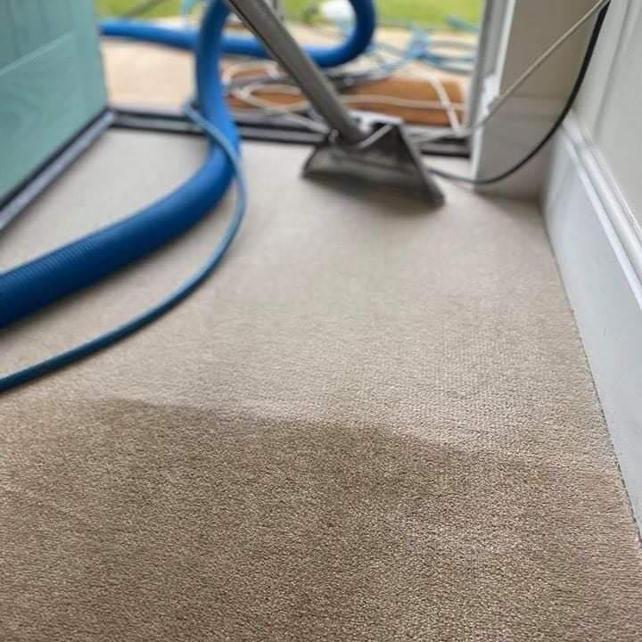 Professional oven cleaner at work